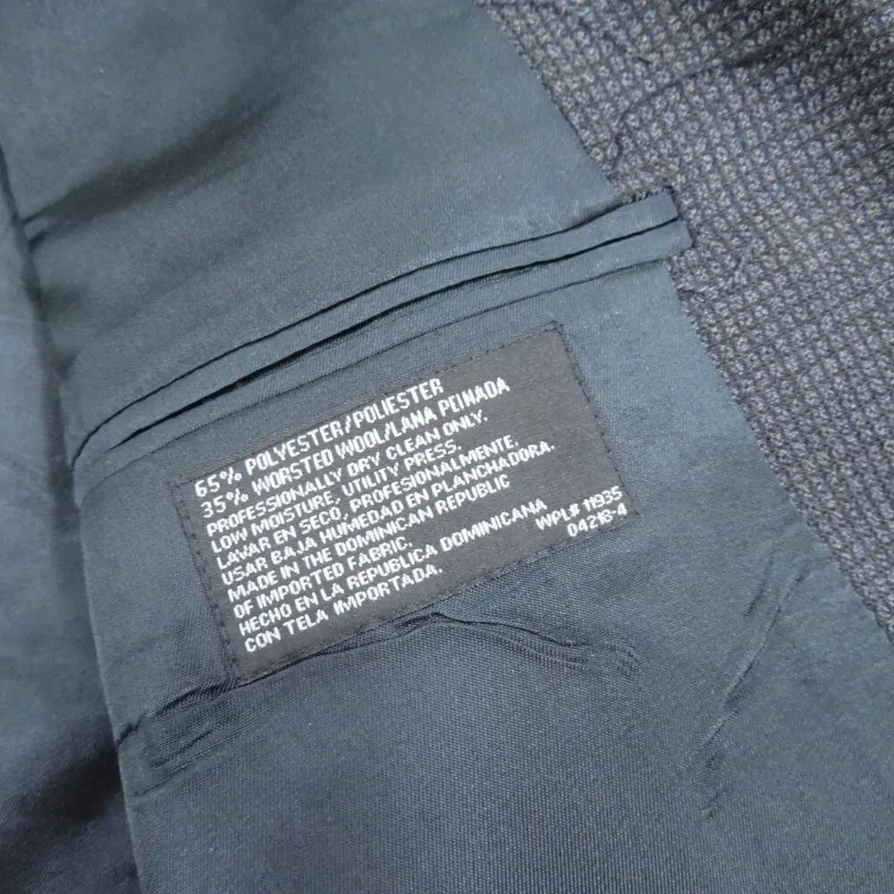 Options By Stafford Sports Coat Suit Jacket Blazer Mens 38 Charcoal Gray Color